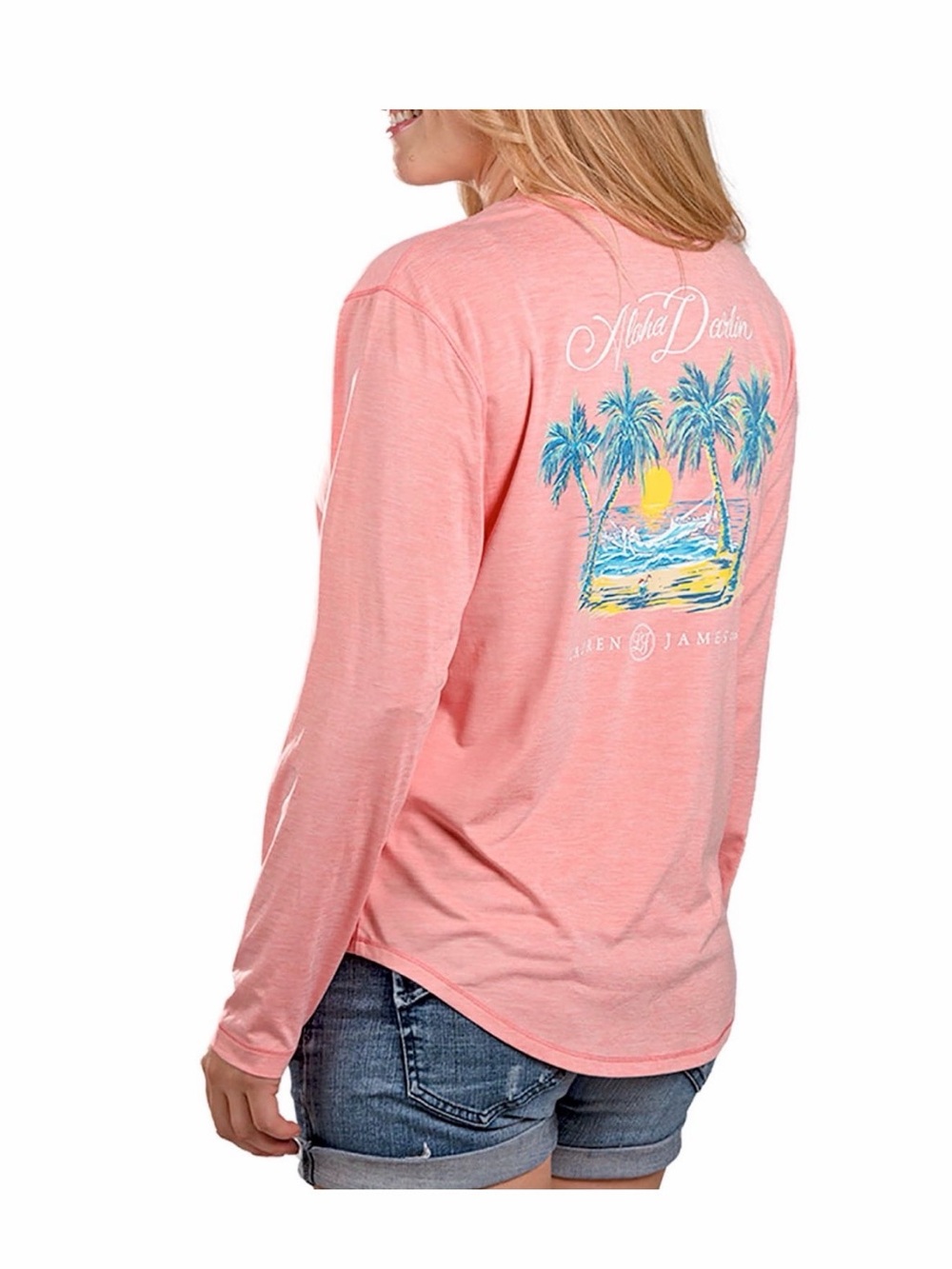 Lauren James Aloha Long Sleeve Size XL Sunblock Shirt Top Tee Coastal Beach New